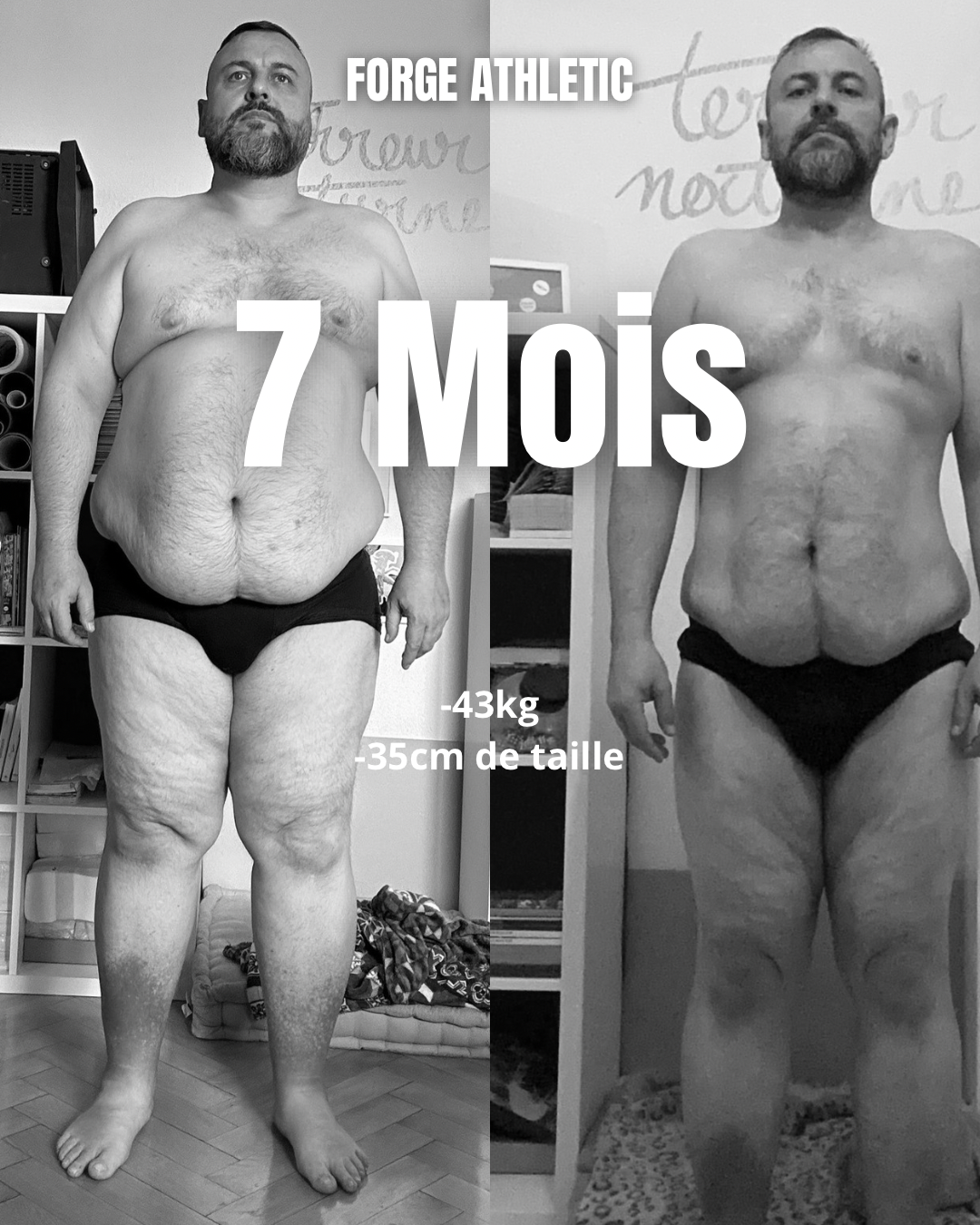 Transformation 7 mois -43kg